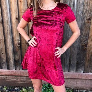 Cute Short Velvet T-Shirt Dress